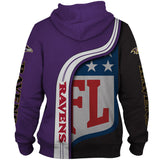 20% OFF Cheap Baltimore Ravens Hoodies Football 3D No 08 On Sale
