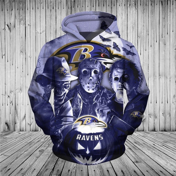 Buy Baltimore Ravens Hoodies Halloween Horror Night 20% OFF Now