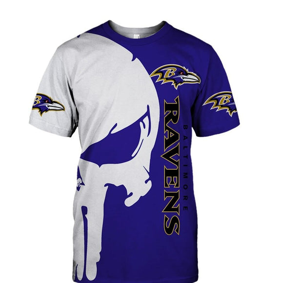 15% OFF Men's Baltimore Ravens T Shirt Punisher Skull