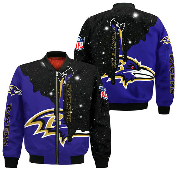 17% SALE OFF Baltimore Ravens Zip Up Jackets Galaxy CHEAP For Men