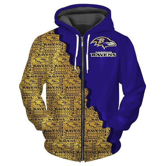 Up To 20% OFF Best Baltimore Ravens Zipper Hoodies Repeat Logo