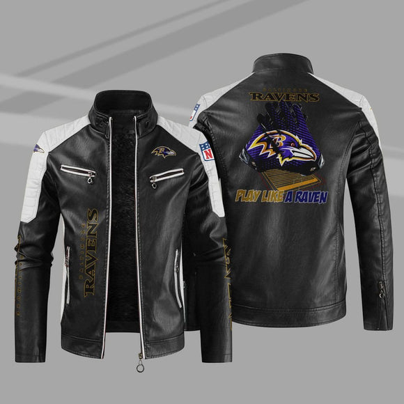 Buy Block Baltimore Ravens Leather Jacket - Get 25% OFF Now
