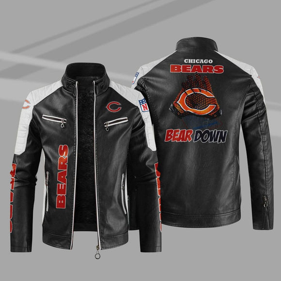 Buy Block Chicago Bears Leather Jacket - Get 25% OFF Now