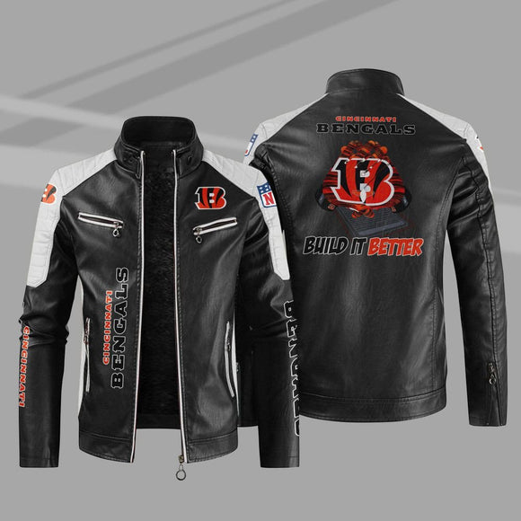 Buy Block Cincinnati Bengals Leather Jacket - Get 25% OFF Now
