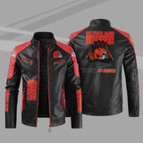 Buy Block Cleveland Browns Leather Jacket - Get 25% OFF Now