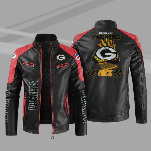 Buy Block Green Bay Packers Leather Jacket - Get 25% OFF Now