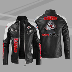 Buy Block Kansas City Chiefs Leather Jacket - Get 25% OFF Now