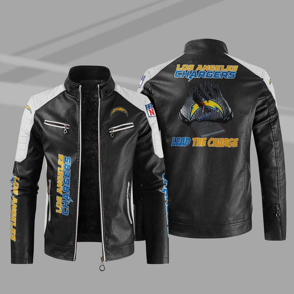 Buy Block Los Angeles Chargers Leather Jacket - Get 25% OFF Now