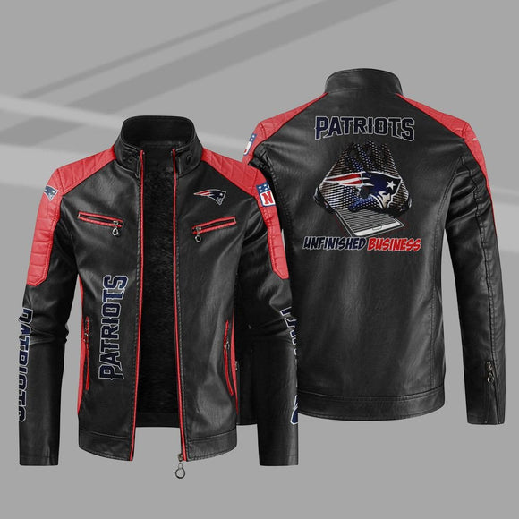 Buy Block New England Patriots Leather Jacket - Get 25% OFF Now