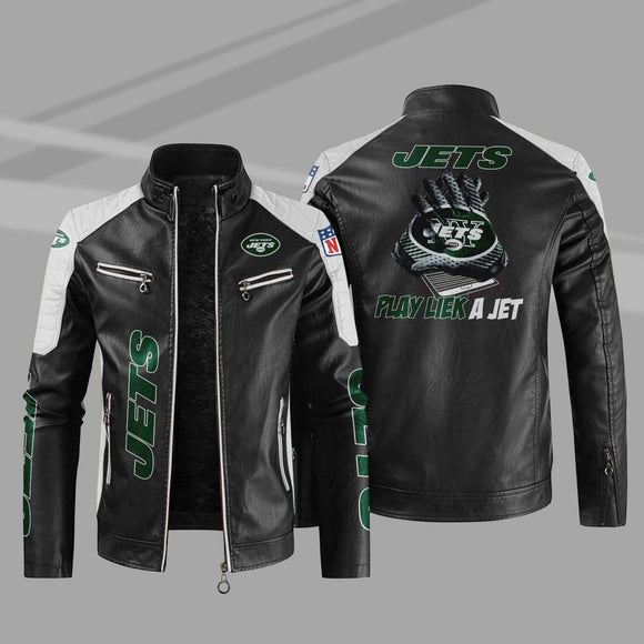 Buy Block New York Jets Leather Jacket - Get 25% OFF Now