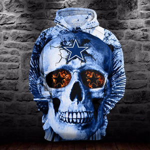 Blue Dallas Cowboys Skull Hoodies No 03 Footballfan365