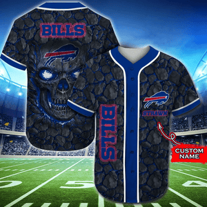 20% OFF Buffalo Bills Baseball Jersey Skull Rock Custom Name
