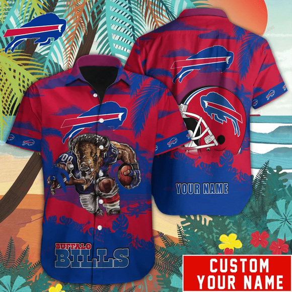 14% OFF Mascot Buffalo Bills Hawaiian Shirt Custom Name For Men