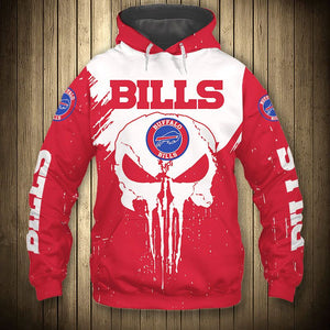 20% OFF Men’s Black Buffalo Bills Hoodies Punisher Skull On Sale