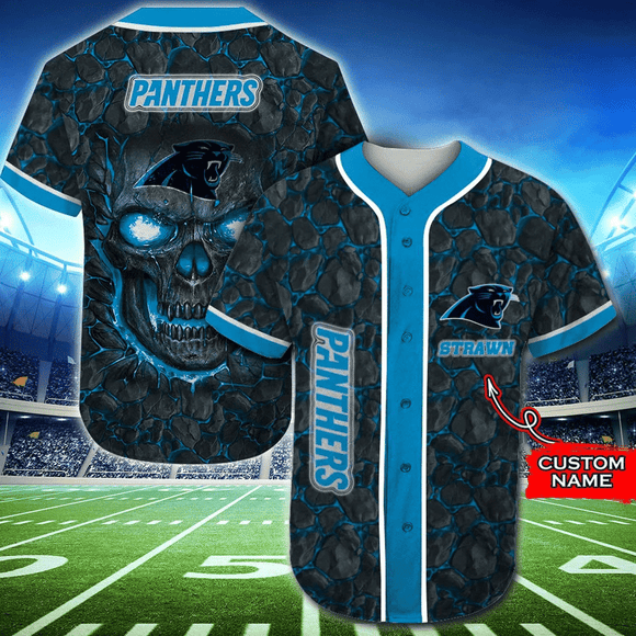 20% OFF Carolina Panthers Baseball Jersey Skull Rock Custom Name