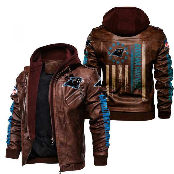 30% OFF Carolina Panthers Faux Leather Jacket - Limited Time Offer