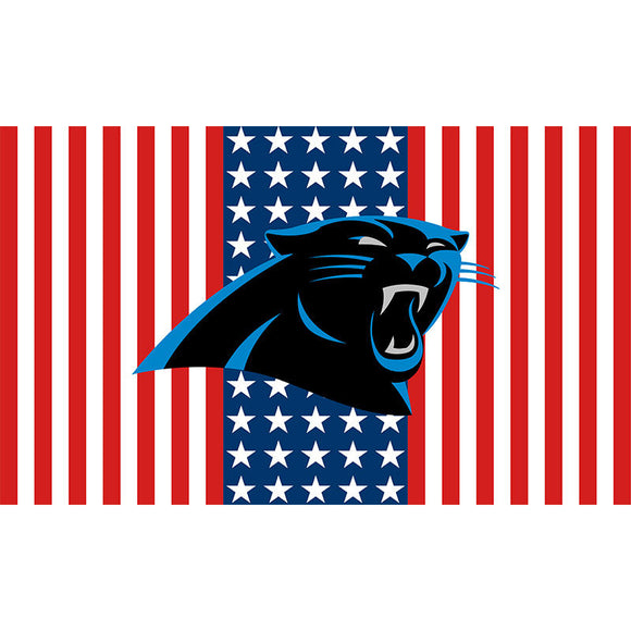 25% OFF Carolina Panthers Flag 3x5 With Star and Stripes White & Red