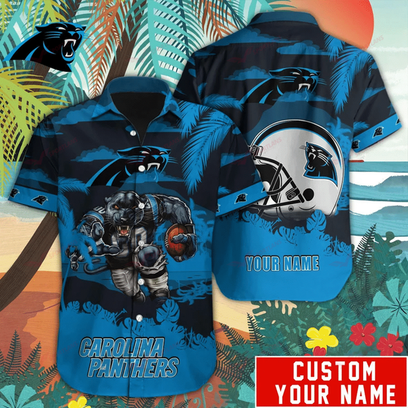 14% OFF Mascot Carolina Panthers Hawaiian Shirt Custom Name For Men