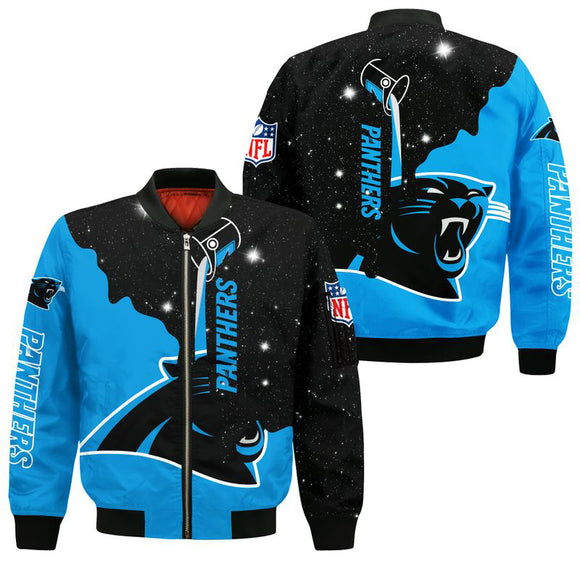 17% SALE OFF Carolina Panthers Zip Up Jackets Galaxy CHEAP For Men