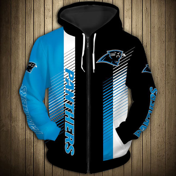 11% OFF Carolina Panthers Zipper Hoodie Stripe - Limited Time Offer