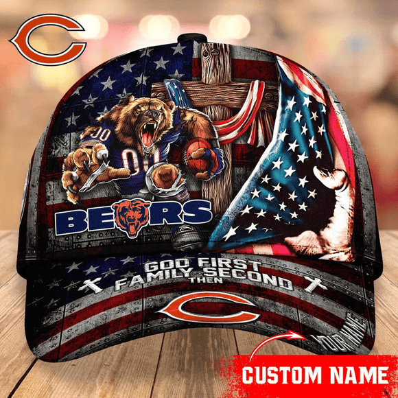 Lowest Price Chicago Bears Baseball Caps Mascot Flag Custom Name