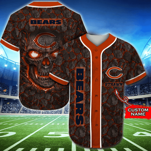 20% OFF Chicago Bears Baseball Jersey Skull Rock Custom Name