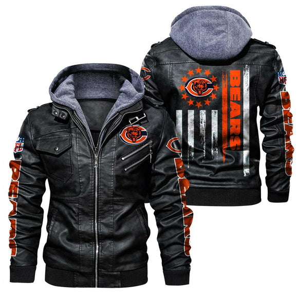 30% OFF Chicago Bears Faux Leather Jacket - Limited Time Offer