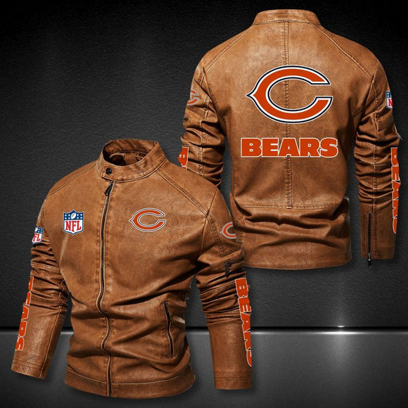 30% OFF Chicago Bears Faux Leather Varsity Jacket - Hurry! Offer ends soon