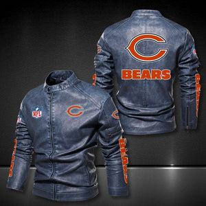 30% OFF Chicago Bears Faux Leather Varsity Jacket - Hurry! Offer ends soon