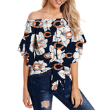 20% OFF Chicago Bears Strapless Bandage T-shirt Floral Half Sleeve