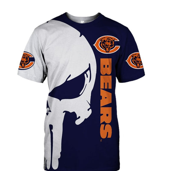 15% OFF Men's Chicago Bears T Shirt Punisher Skull