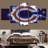 Up To 30% OFF Chicago Bears Wall Art Lightning Canvas Print