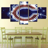 Up To 30% OFF Chicago Bears Wall Art Lightning Canvas Print