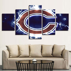 Up To 30% OFF Chicago Bears Wall Art Lightning Canvas Print