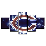 Up To 30% OFF Chicago Bears Wall Art Lightning Canvas Print