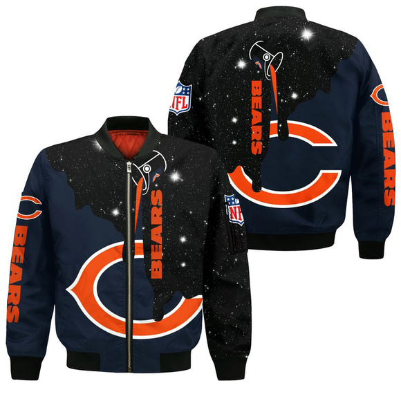 17% SALE OFF Chicago Bears Zip Up Jackets Galaxy CHEAP For Men