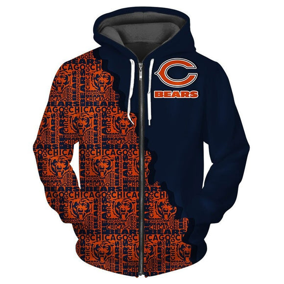 Up To 20% OFF Best Chicago Bears Zipper Hoodies Repeat Logo