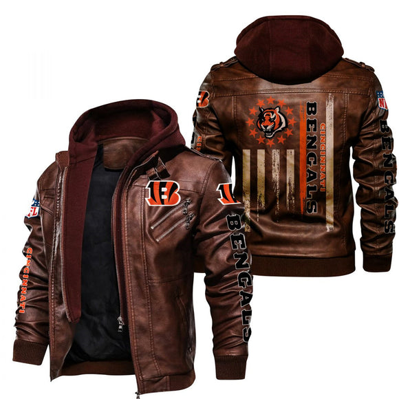 30% OFF Cincinnati Bengals Faux Leather Jacket - Limited Time Offer