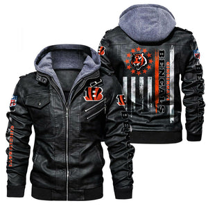 30% OFF Cincinnati Bengals Faux Leather Jacket - Limited Time Offer