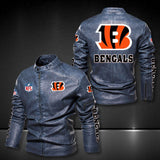 30% OFF Cincinnati Bengals Faux Leather Varsity Jacket - Hurry! Offer ends soon
