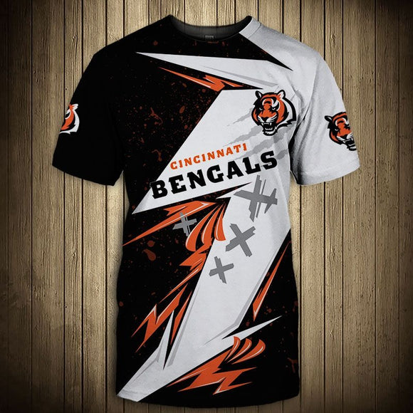 15% SALE OFF Best Black & White Cincinnati Bengals T Shirt Mens