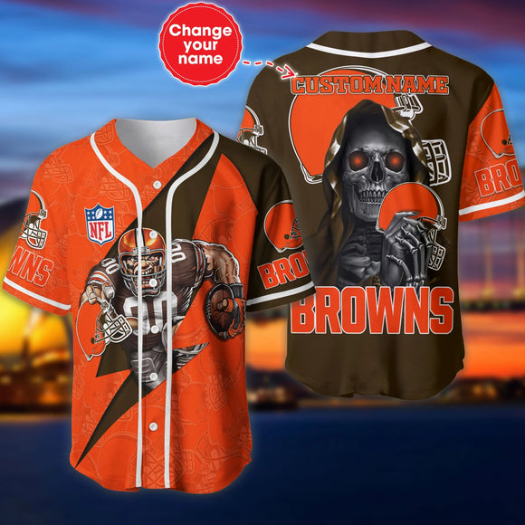 20% OFF Best Cleveland Browns Baseball Jersey Skull Custom Name