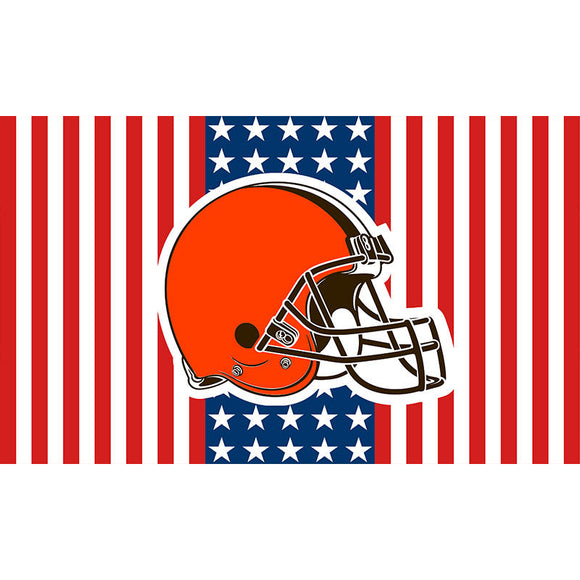 25% OFF Cleveland Browns Flag 3x5 With Star and Stripes White & Red