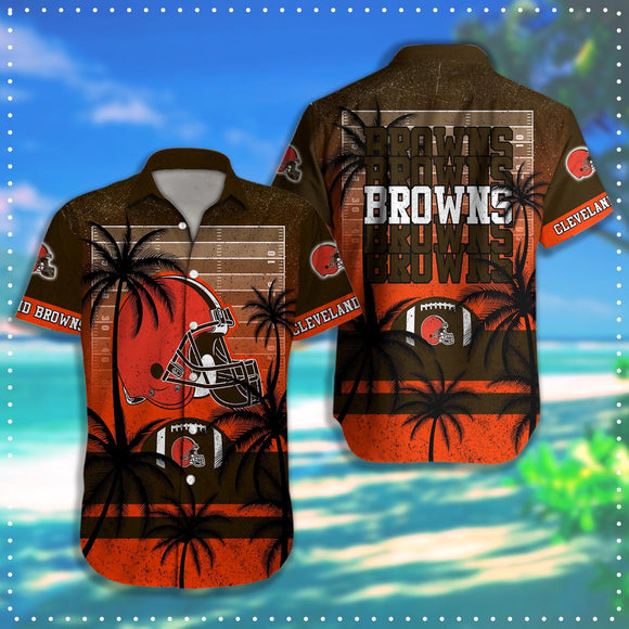 15% SALE OFF Cleveland Browns Hawaiian Shirt Coconut Tree & Ball