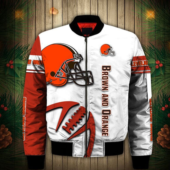 17% OFF Best White Cleveland Browns Jacket Men Cheap For Sale