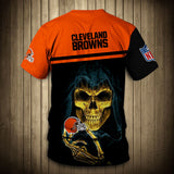 15% SALE OFF Cleveland Browns T-shirt Skull On Back