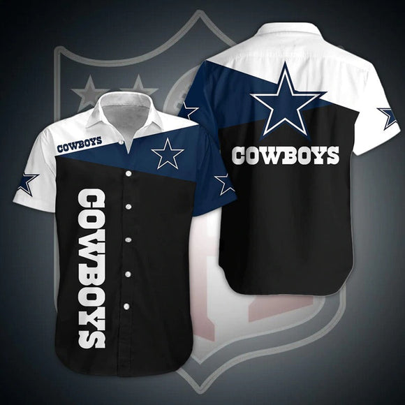 Dallas Cowboys Button Up Shirt Black & White Footballfan365