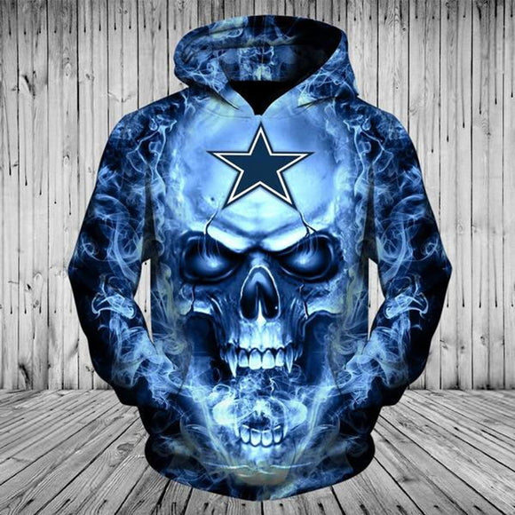 Dallas Cowboys Skull Hoodies Smoke Footballfan365