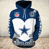 Dallas Cowboys Zip Up Hoodies, Pullover Hoodies Heart Footballfan365