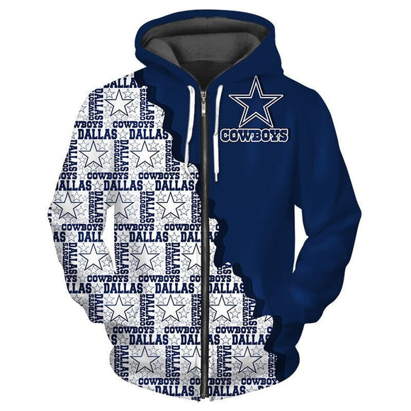 Dallas Cowboys Zipper Hoodies, Pullover Hoodies Repeat Logo Footballfan365